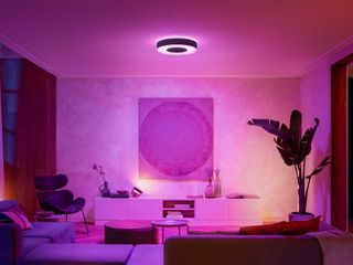 smart lighting in a living room
