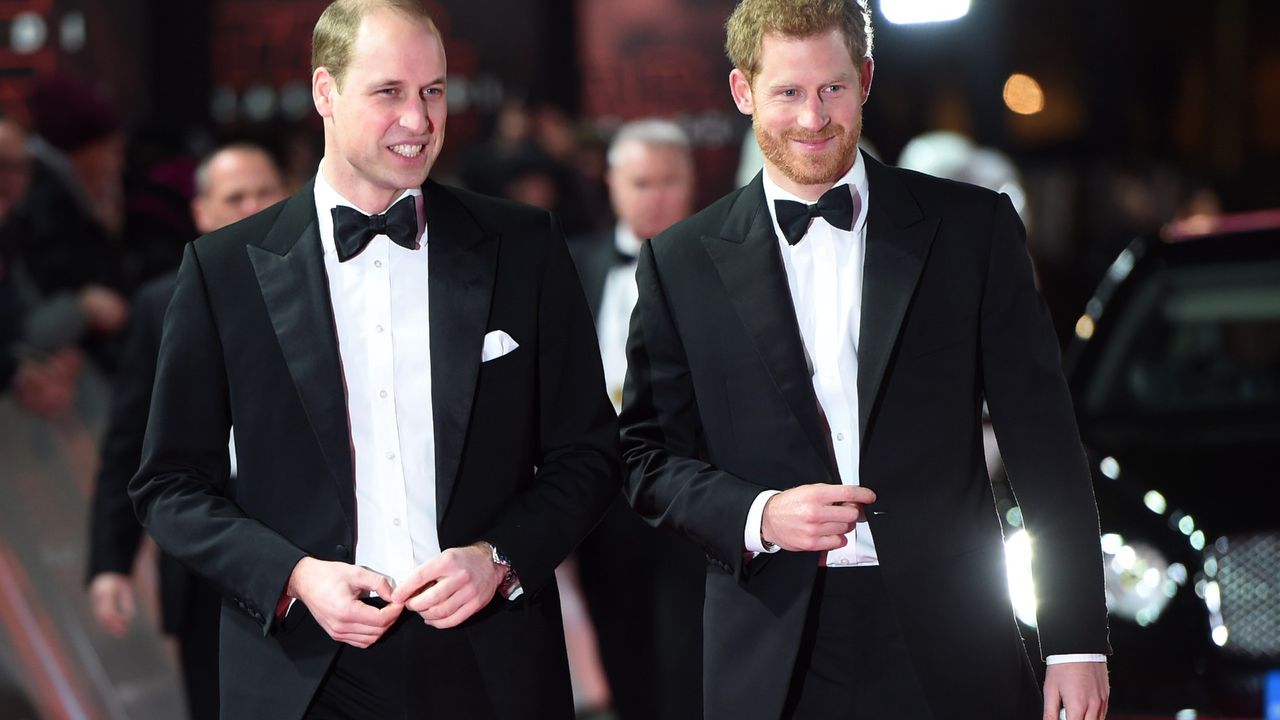 Prince William, Duke of Cambridge and Prince Harry attend the European Premiere of &#039;Star Wars: The Last Jedi&#039; at Royal Albert Hall on December 12, 2017 in London, England.