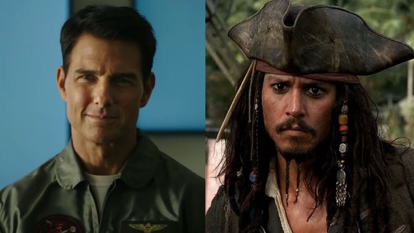 Tom Cruise in Top Gun: Maverick and Johnny Depp as Captain Jack in Pirates of the Caribbean: Curse of the Black Pearl