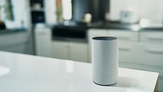 Smart speaker on kitchen table