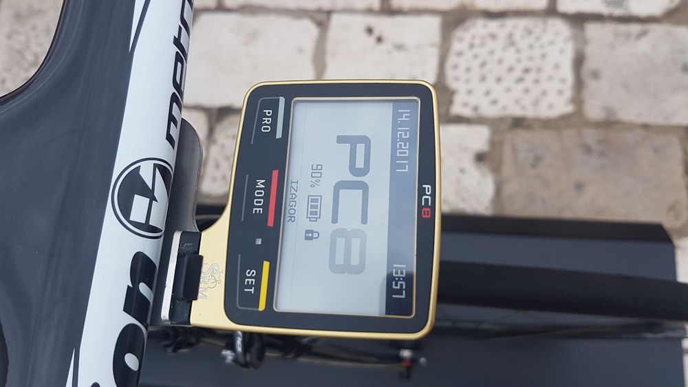 Bahrain-Merida bikes are all equipped with gold SRM PC-8 head units