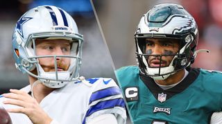 (L to R) Cooper Rush of the Cowboys and Jalen Hurts of the Eagles will face-off in the Cowboys vs Eagles live stream