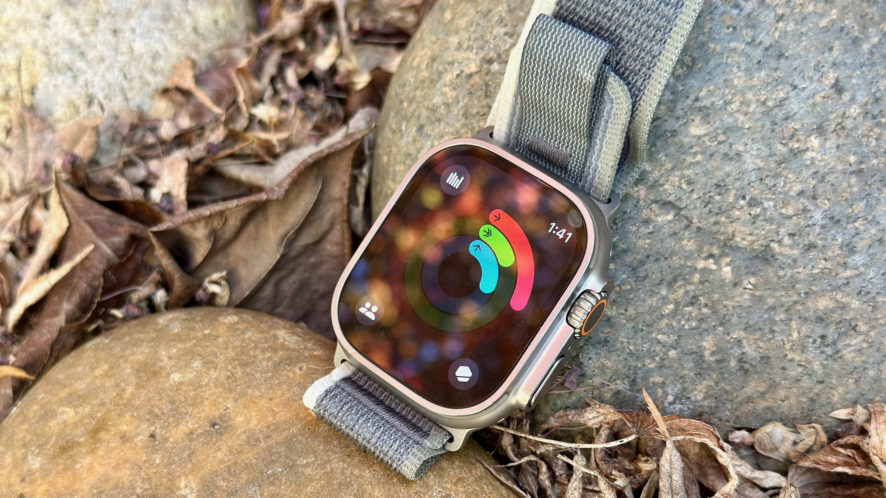 Incomplete activity rings on the Apple Watch Ultra 2