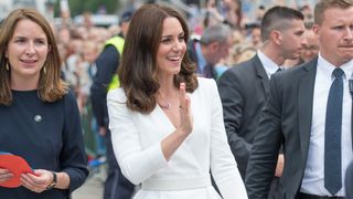 Kate Middleton meets well wishers during a visit to Poland