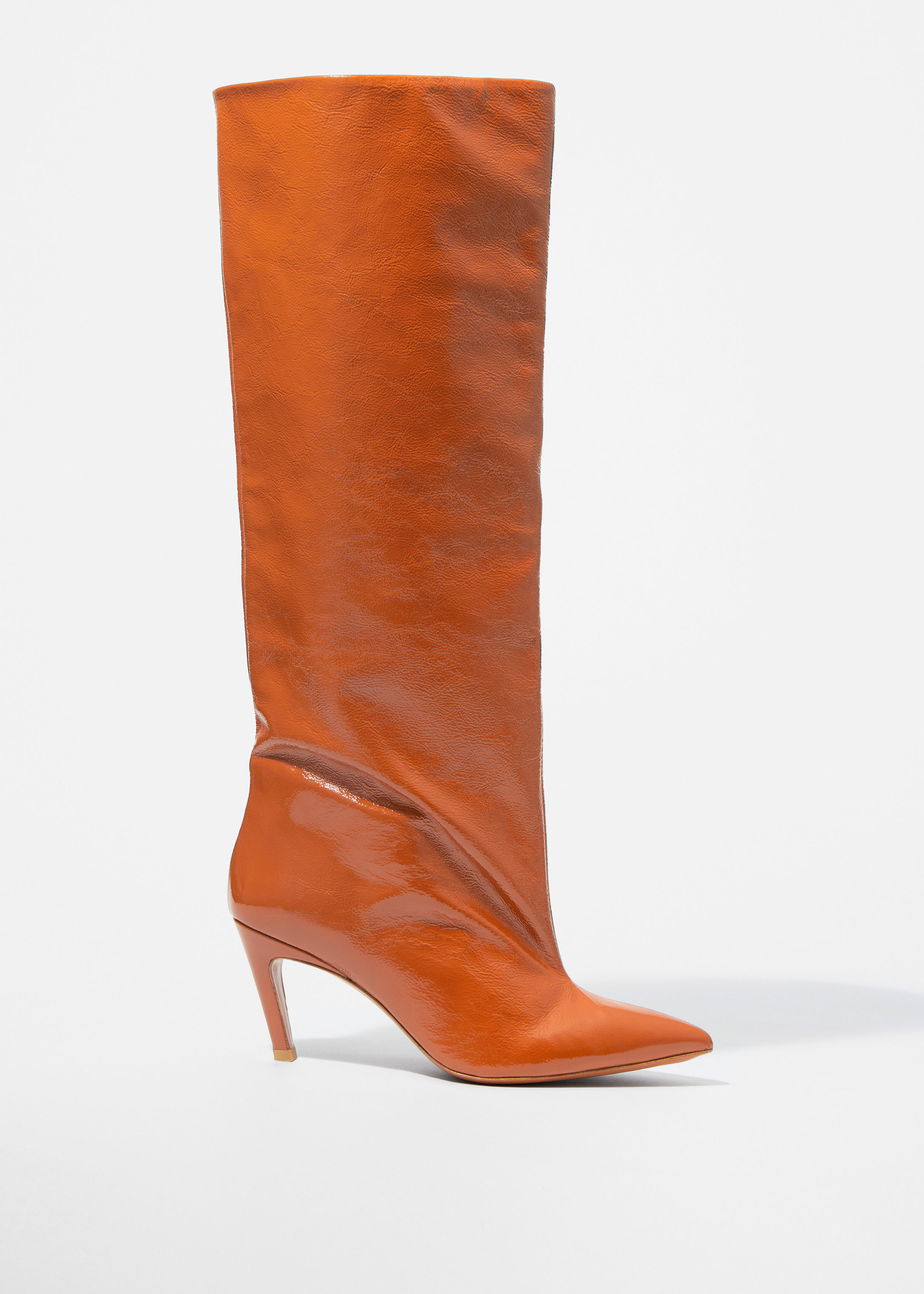 Patent-Leather Knee Boots