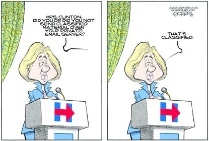 Political cartoon U.S. Hillary Clinton Email Classified