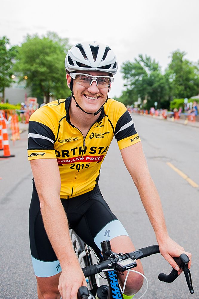Ben Hill (Donkey label Racing) all smiles before the start of the Uptown Minneapolis Criterium