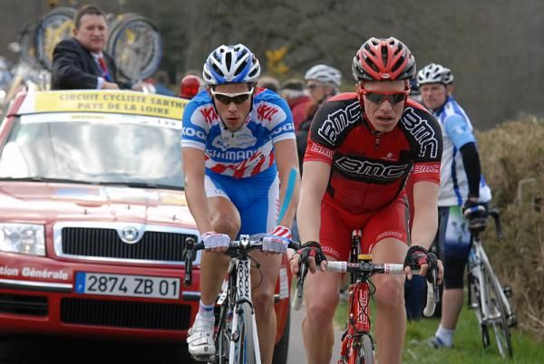 Two members of the day long break: Jeff Louder (BMC Racing) and Piet Rooljakkers (Skil - Shimano).