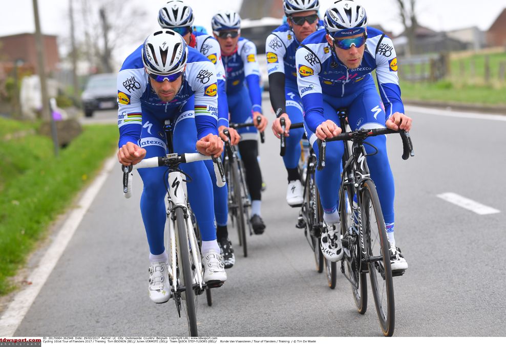Tom Boonen and the QuickStep Floors team recon the 2017 Tour of Flanders route