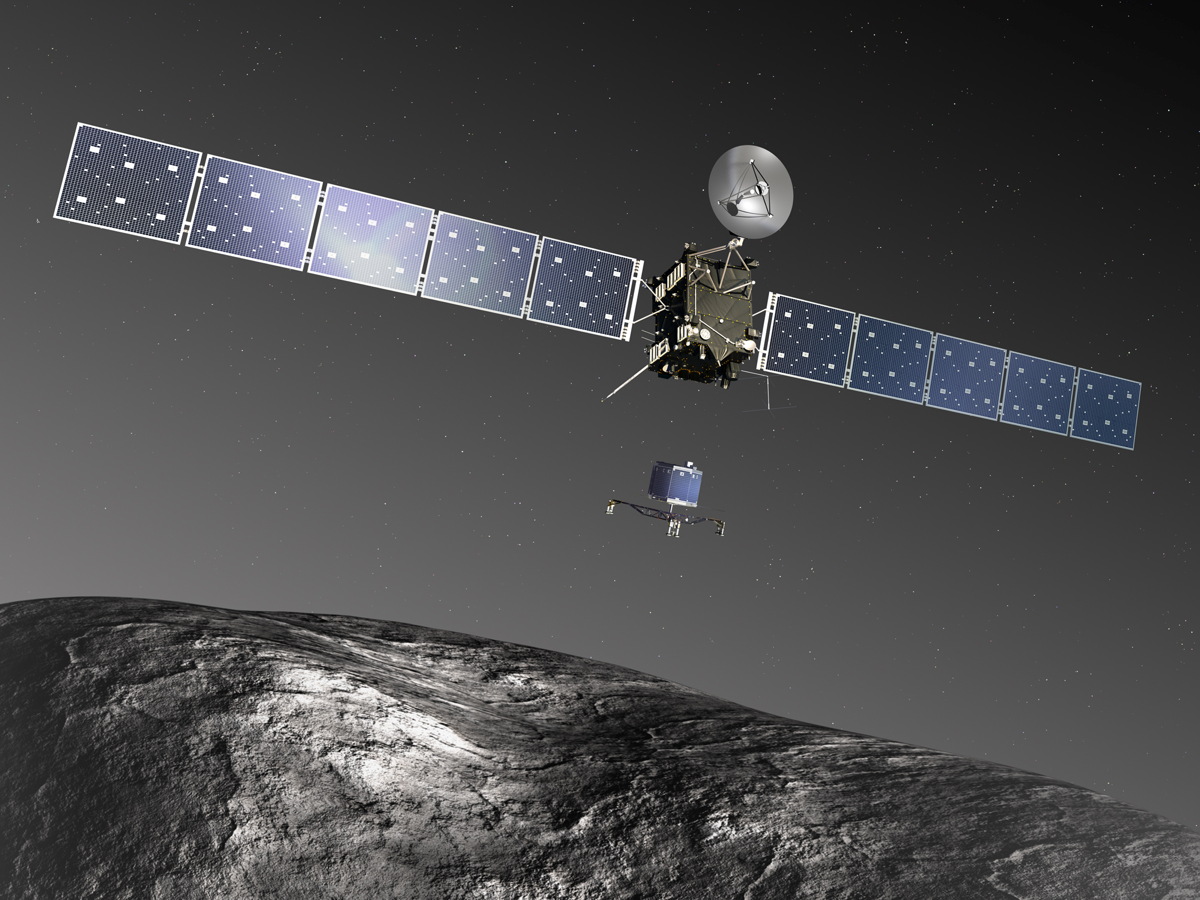 Rosetta Spacecraft Releasing the Philae Lander 