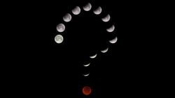 lunar eclipses are made up of several stages here they are arranged in a question mark shape.