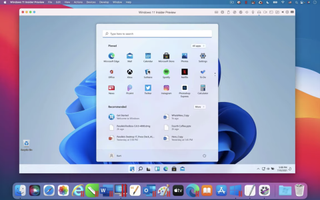 Windows 11 and its new Start menu on a Mac in Parallels 17