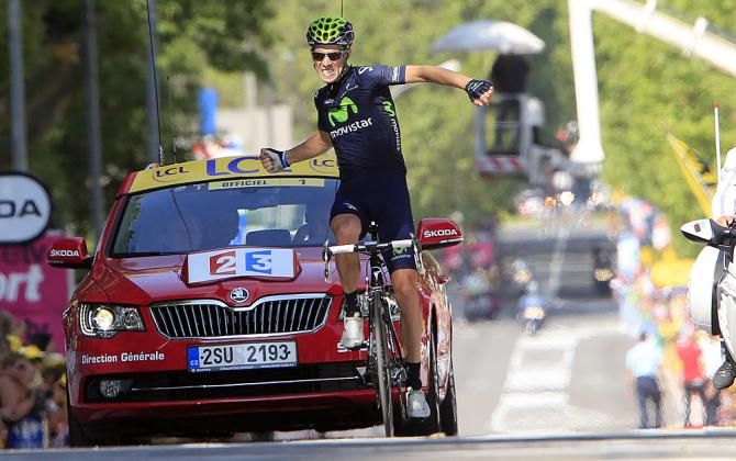 Rui Costa celebrates a hard-earned Tour de France stage win in Gap