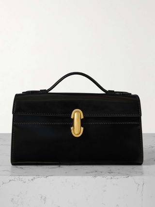 Symmetry Pochette Glossed-Leather Tote