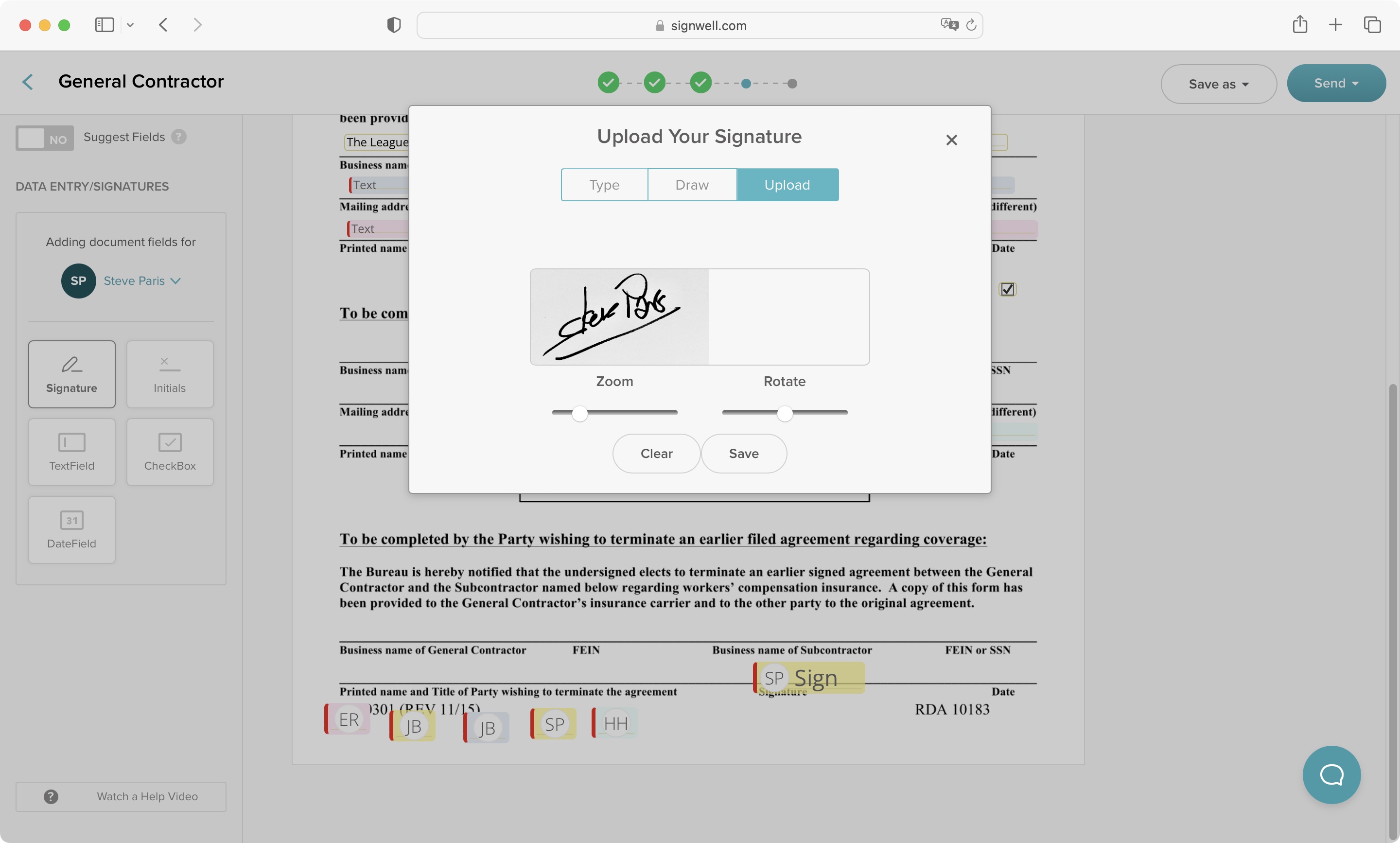 SignWell eSign software solution during our test and review process