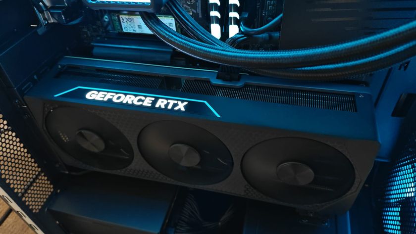 The inverted RTX 5080 GPU inside the Acer Predator Orion 7000 (2025)