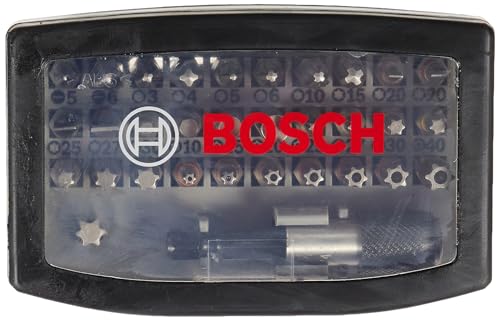 Bosch 2607017319 Professional 32-Piece Screwdriver Bit Set (extra Hard Screwdriver Bit, Drill Driver and Screwdriver Accessories) , Silver , 13cm X 6.7cm X 4.5cm