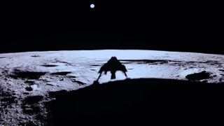 Firefly Aerospace's Blue Ghost spacecraft casts a shadow on the moon's surface