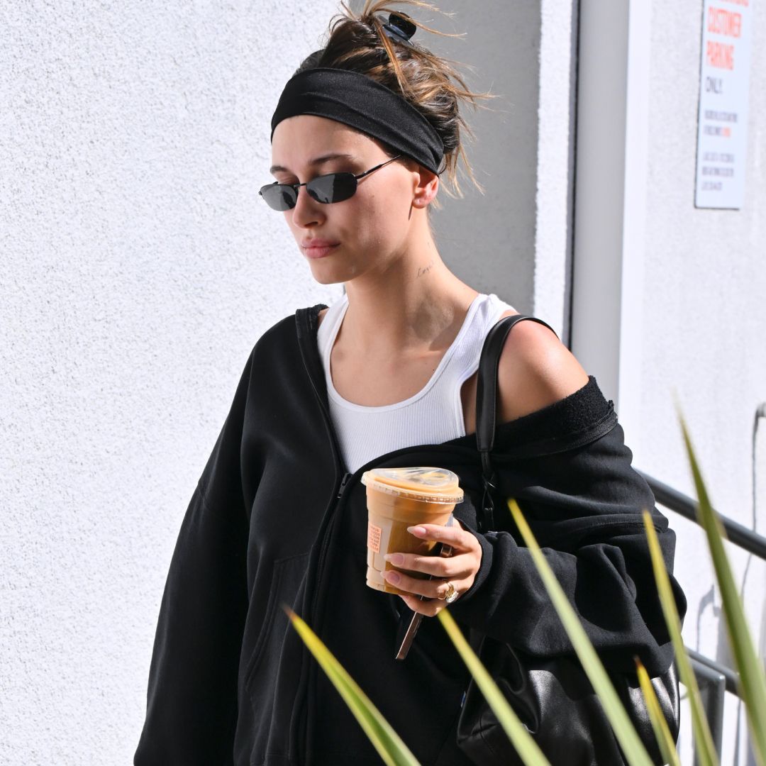 Hailey Bieber was spotted in New Balance 740 sneakers on November 29