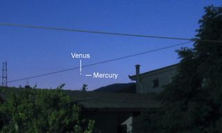 Venus will be shining brightly in the evening sky very close to Mercury and can serve as a good benchmark for locating the "elusive planet."