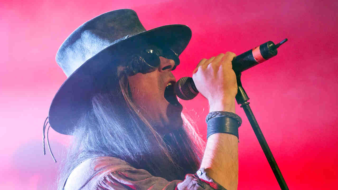 Fields Of The Nephilim’s Carl McCoy performing onstage in 2013