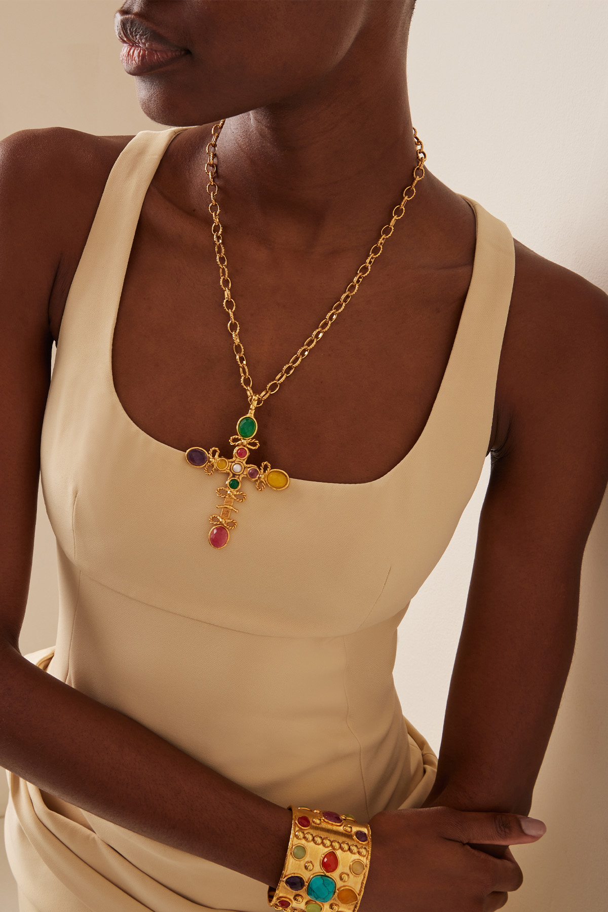Cruise 22k Gold-Plated Multi-Stone Necklace