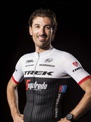 Fabian Cancellara models the 2016 Trek-Segafredo kit.