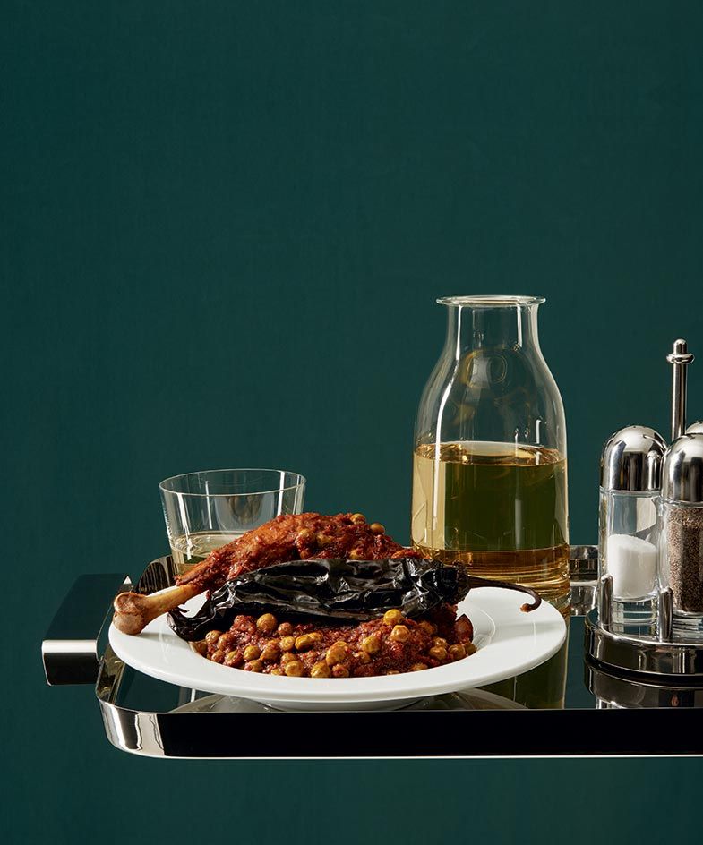 food on tray with salt and pepper 