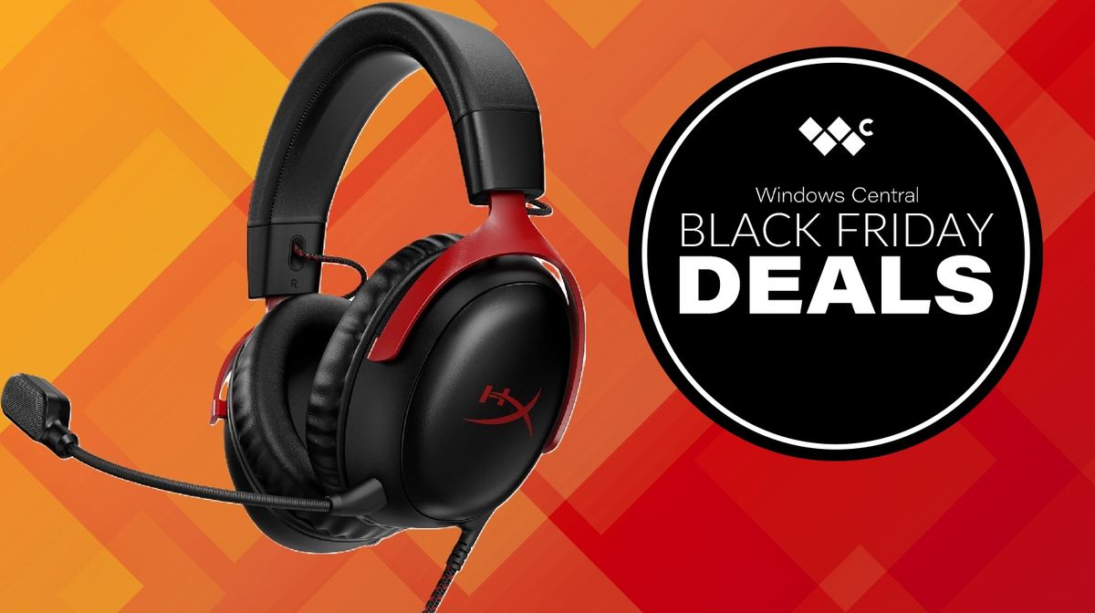 Header image for Windows Central&#039;s Black Friday spotlight deal post for the HyperX Cloud 3 gaming headset