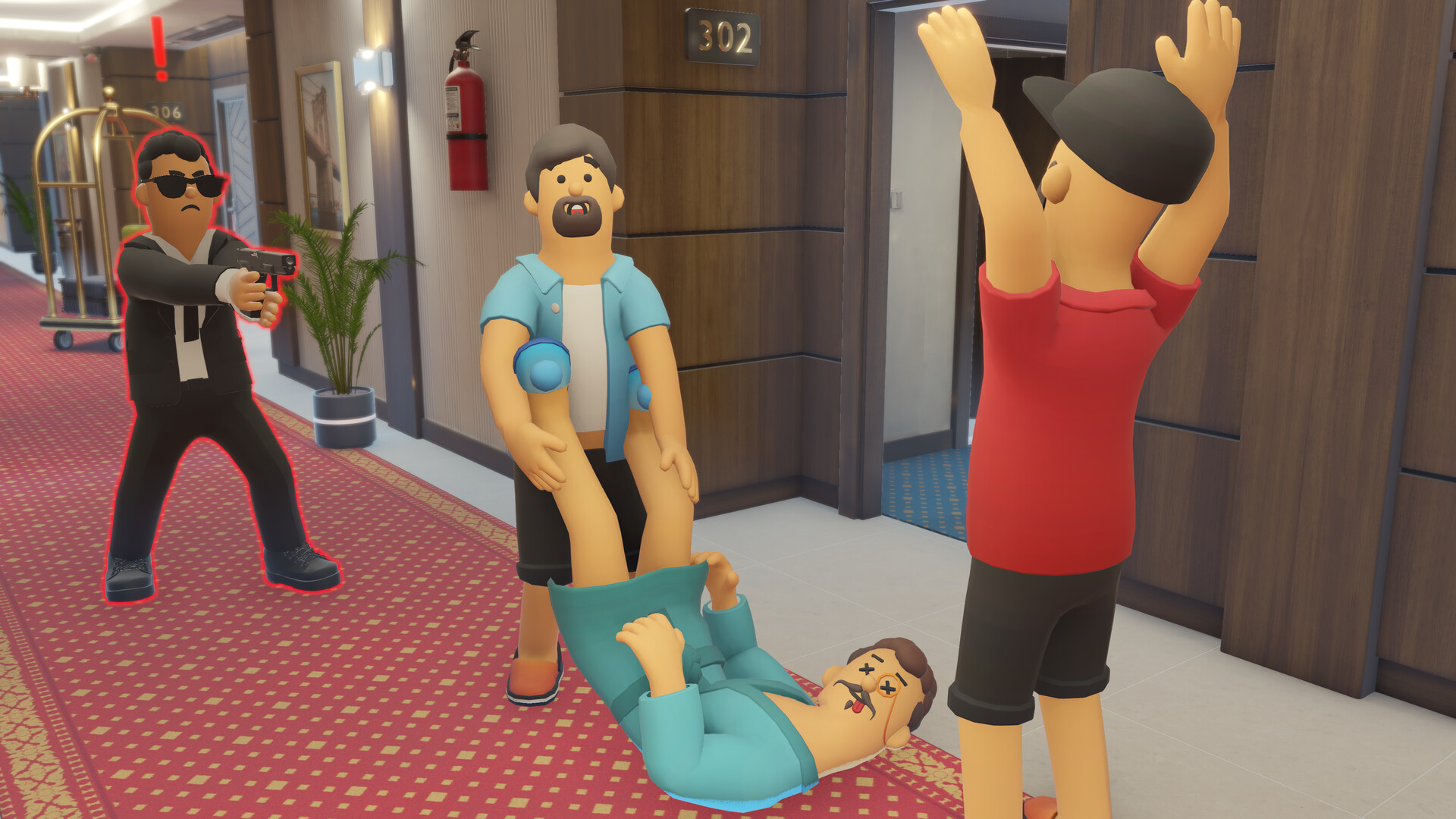 People getting caught trying to remove a dead body from a hotel