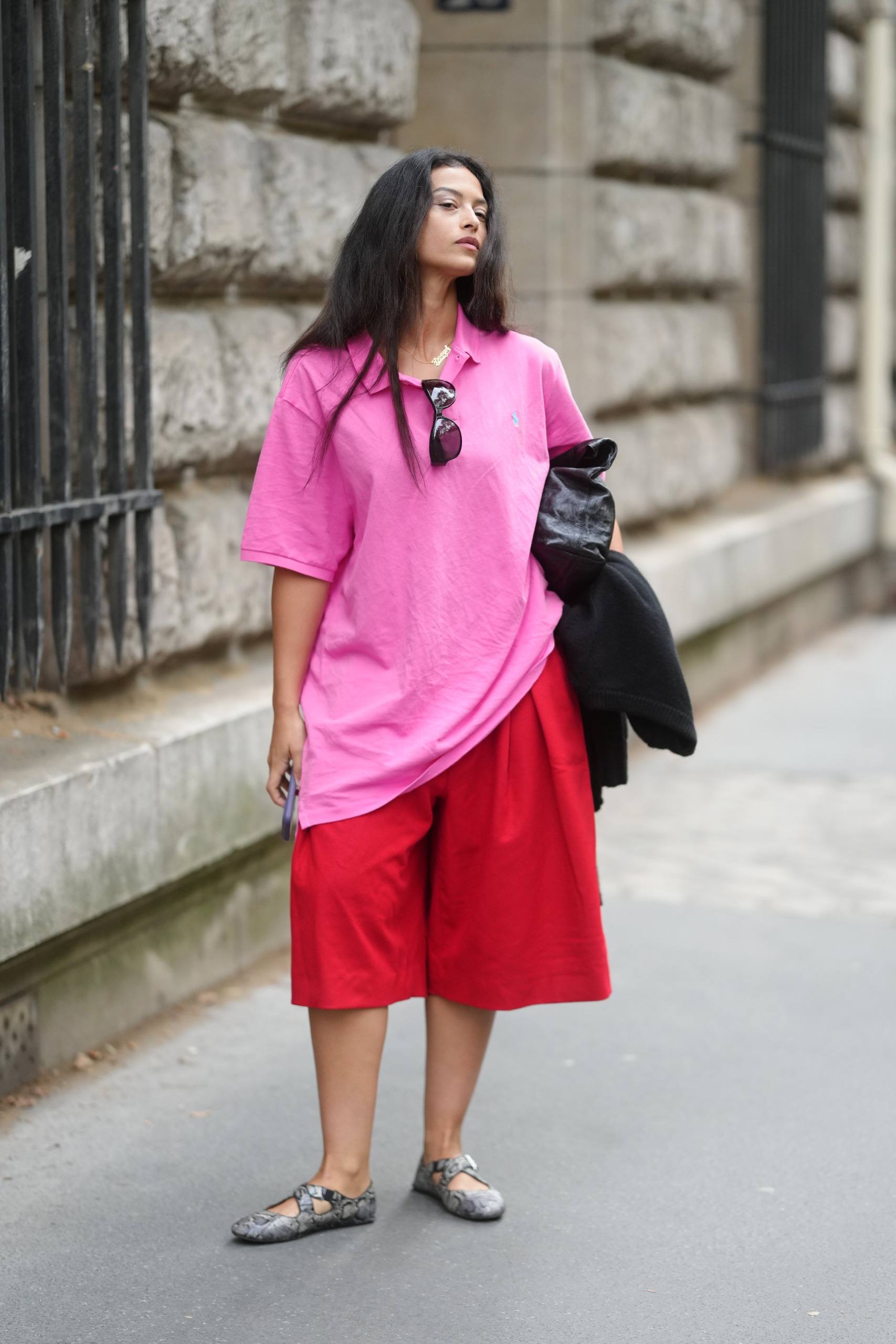 French girls are wearing ballet flats and Mary Janes at Paris Fashion Week