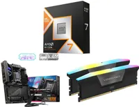 AMD AMD Ryzen 7 9800X3D, 32GB Corsair Vengeance DDR5-6400 RAM, and MSI MPG X870E Carbon Wifi