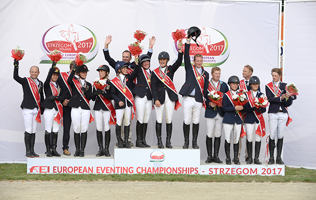 Back in pole position: Britain take their place on the podium