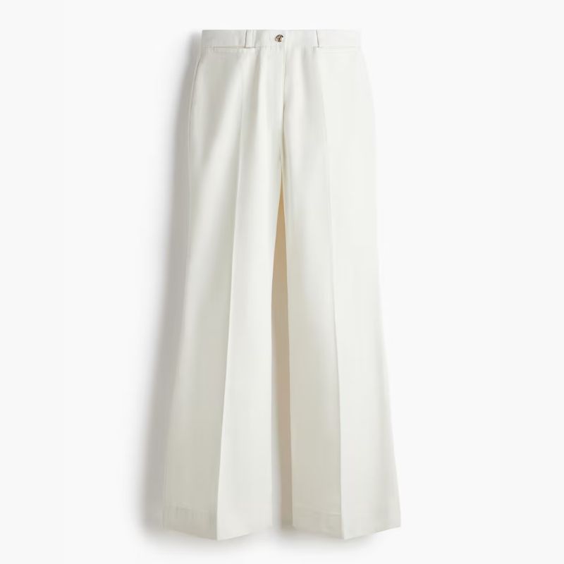 white flared suit trousers from H&amp;amp;M