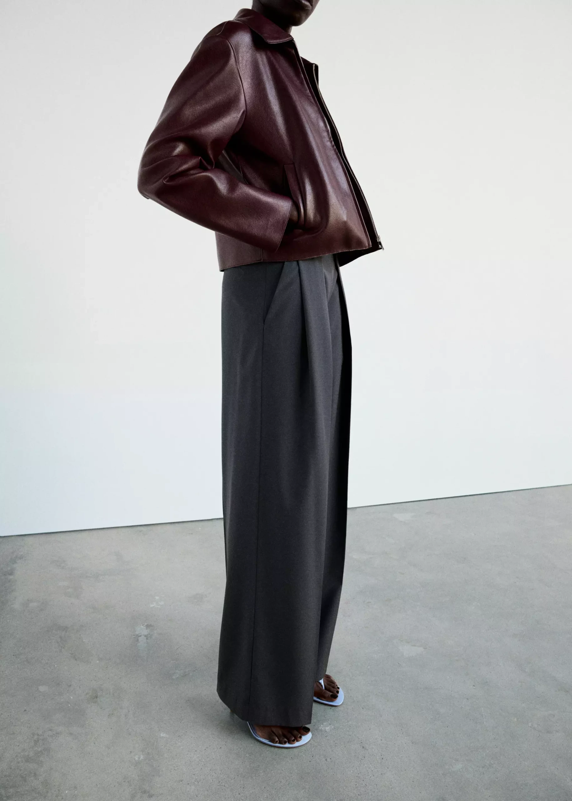 Straight-Fit Pleated Trousers - Women | Mango Usa