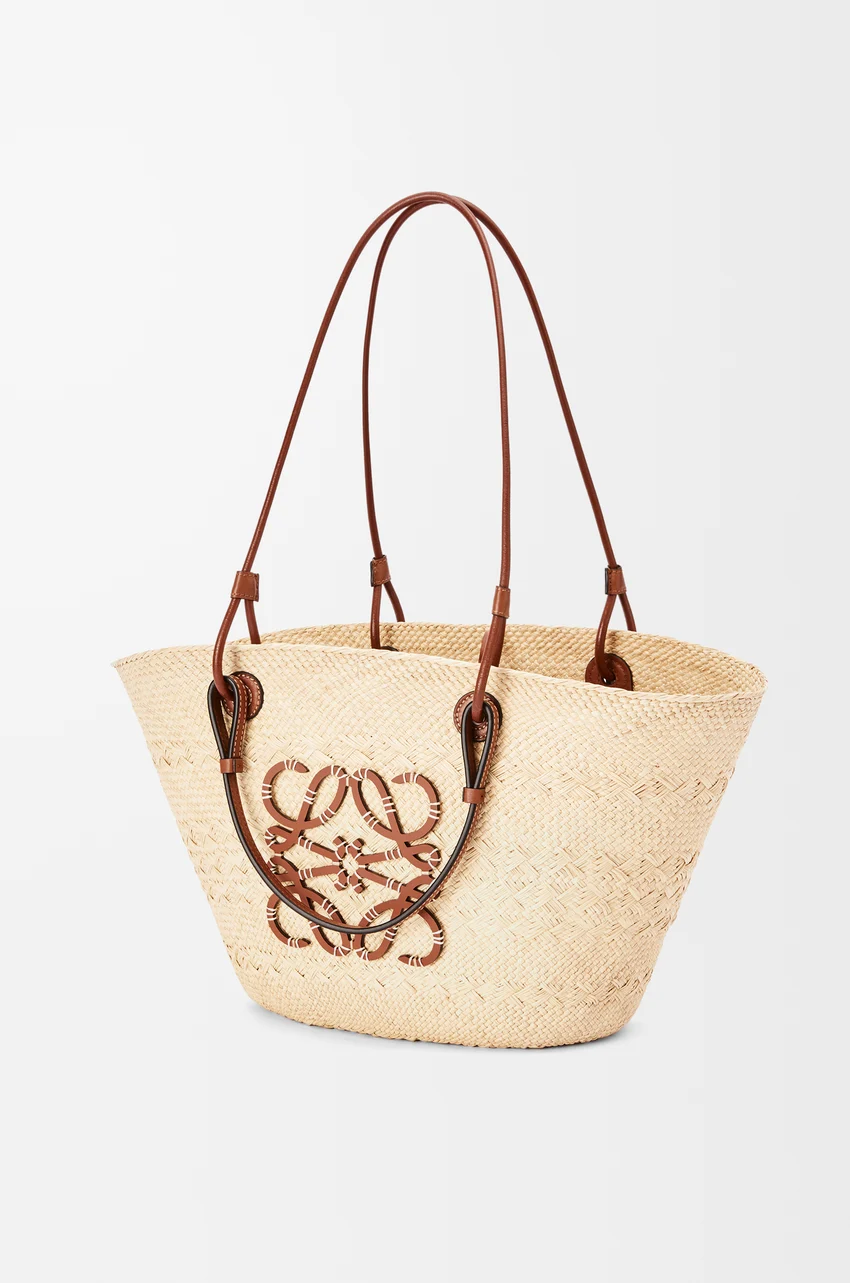 Loewe, Medium Anagram Basket Bag in Iraca Palm and Calfskin