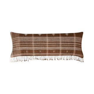Geometric patterned desi wool throw pillow