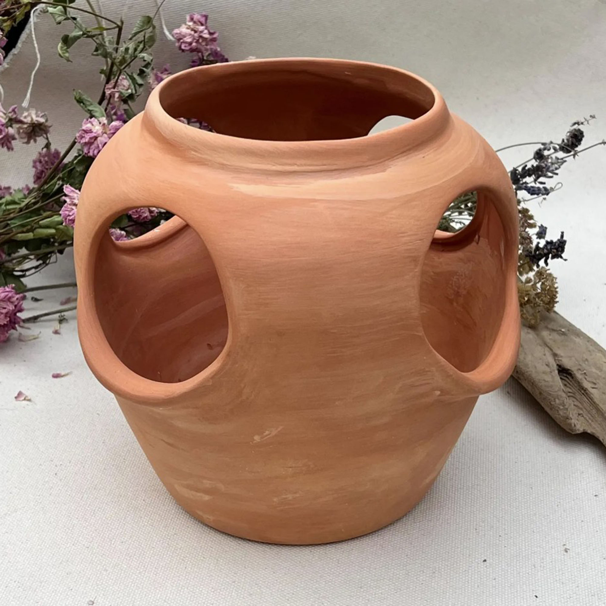 Tall Strawberry Planter in Terracotta