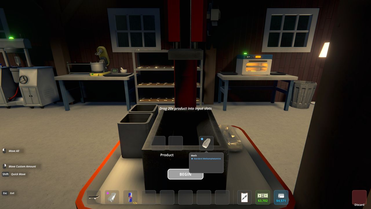 Schedule 1 brick press - Collecting the bricked product from the press.