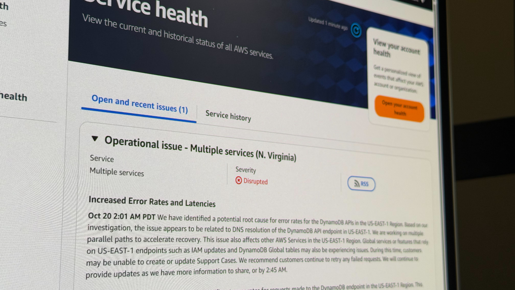 Amazon, AWS outage