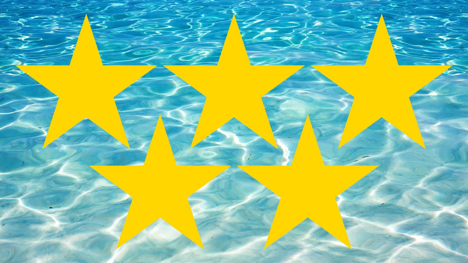 five yellow stars on watery background