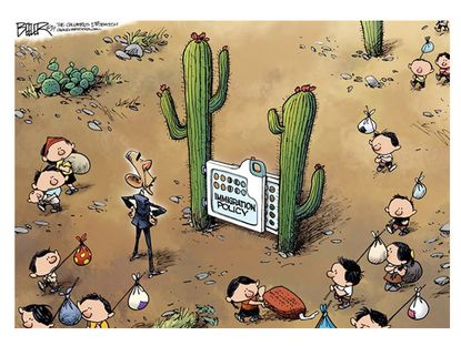 Political cartoon Obama immigration