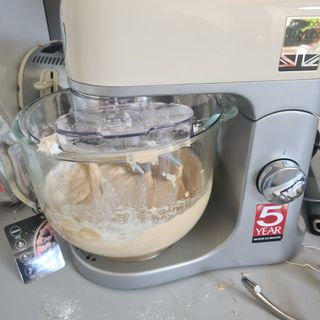 Cake batter in the cream Kenwood kMix mixer