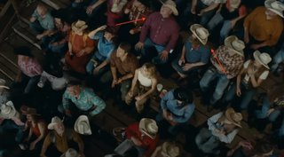 Glen Powell's parents in Twisters cameo at rodeo