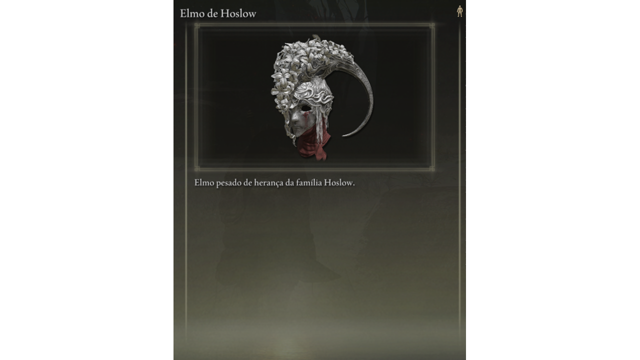 Portuguese item description of Elden Ring helmet