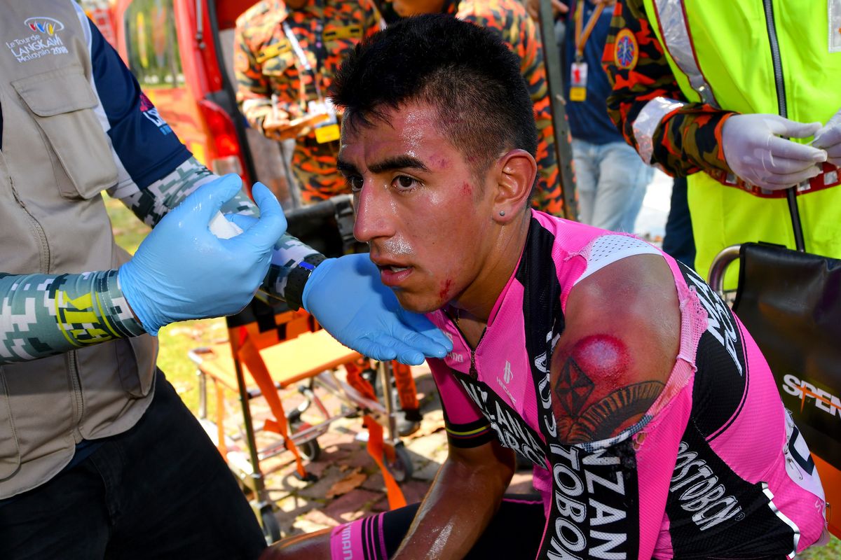Sebastian Molano was banged up as a result of the crash