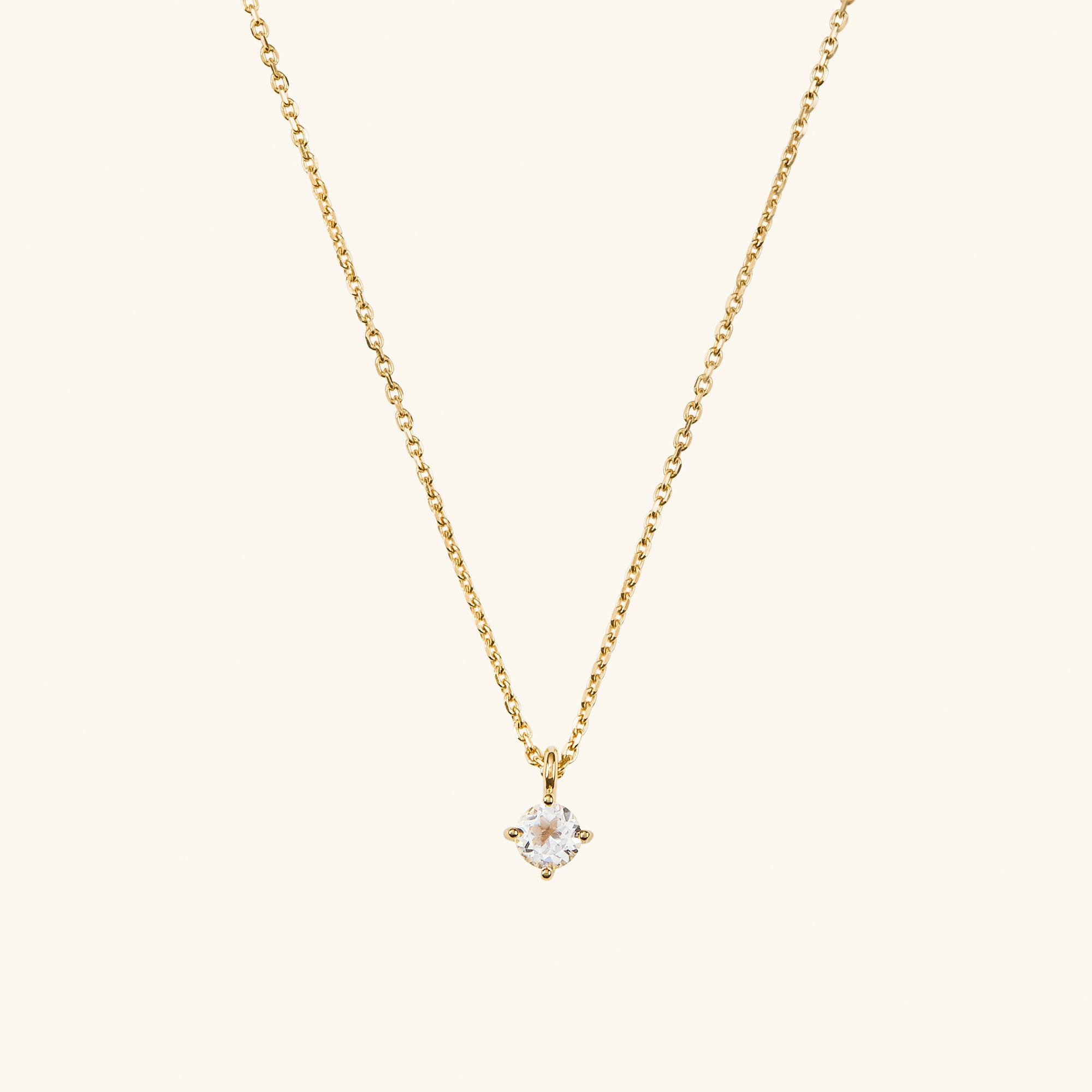 18k Gold Vermeil / White Topaz / 16-18 Inches