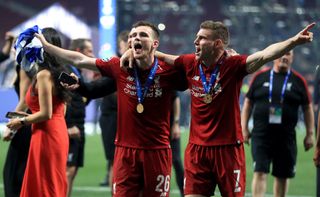 Andy Robertson, left, is a Champions League winner