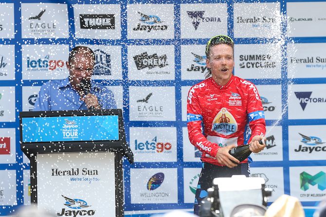 Alistair Donohue (Pro Racing Sunshine Coast) was the day's most-aggressive rider, having spent all day in the break
