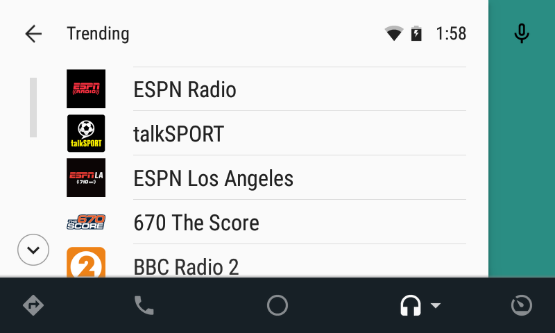 TuneIn Radio on Android Auto